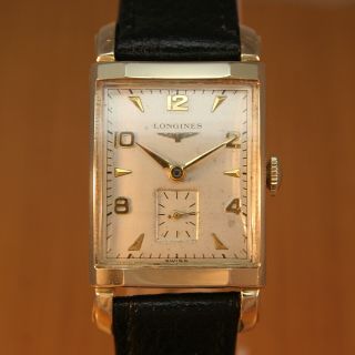 1949 Longines Art Deco Vintage Gents Swiss Watch / Gold Filled /