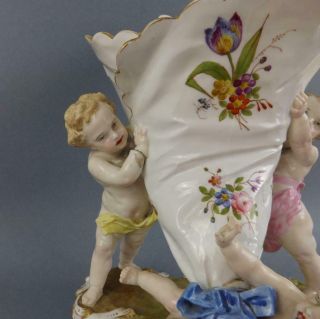 Antique Large Jean Gille French Porcelain Figural Horn Vase by Vion Baury 19C 5