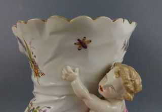Antique Large Jean Gille French Porcelain Figural Horn Vase by Vion Baury 19C 7