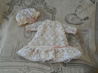 Gorgeous Antique Dress And Hat For 15 - 16 " French Bebe Bru,  Jumeau Etc.
