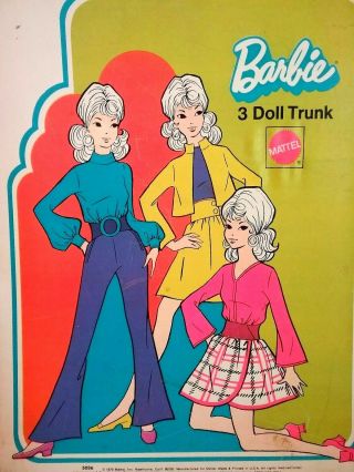 Vintage Barbie 1970 3 Doll Trunk In Good