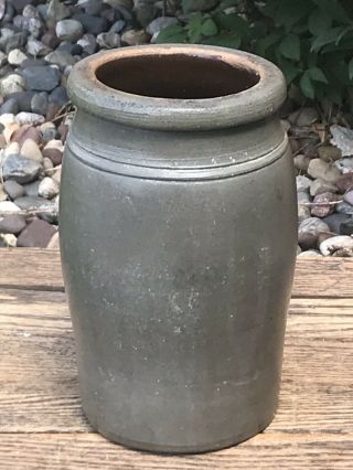 Antique T.  F.  Reppert Stoneware Crock Jar Greensboro PA Salt Glazed 5