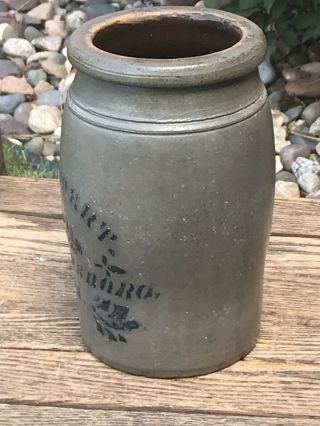 Antique T.  F.  Reppert Stoneware Crock Jar Greensboro PA Salt Glazed 6