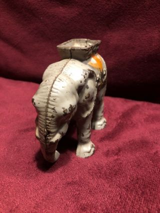 Vintage Antique Cast Iron Elephant - Still Bank W/howdah
