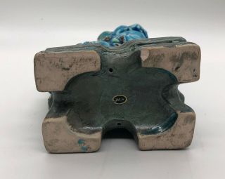 Turquoise Ceramic Glazed Single Foo Dog - - 8 