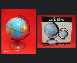 Replogle Globe 6.  25 " Tall Globe / Coin Bank - Blue Oceans - Desk Top