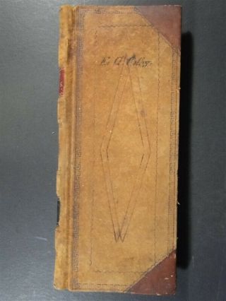 Antique 1841 - 1862 Day Book Leather Ledger Eg Colby Wolfeboro Nh