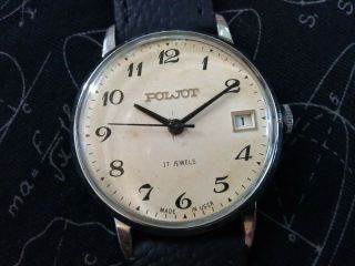 Vintage Rare USSR Poljot 2614.  2H 17 Jewels Mechanical Men ' s Russian Wristwatch 2