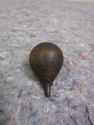 Early Antique Wood Toy Top With Metal Point
