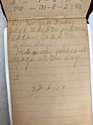 1893 Handwritten Travel Diary N.  A.  S.  M.  HOLLAND AMERICA LINE N.  Y.  to Rotterdam 2