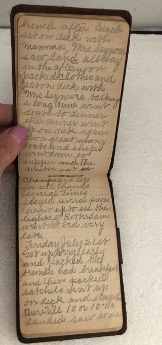 1893 Handwritten Travel Diary N.  A.  S.  M.  HOLLAND AMERICA LINE N.  Y.  to Rotterdam 4