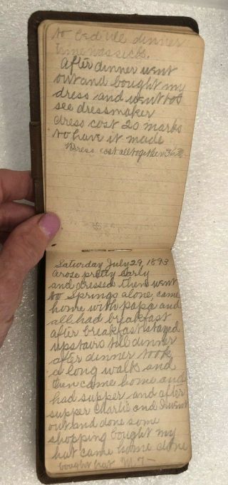 1893 Handwritten Travel Diary N.  A.  S.  M.  HOLLAND AMERICA LINE N.  Y.  to Rotterdam 7