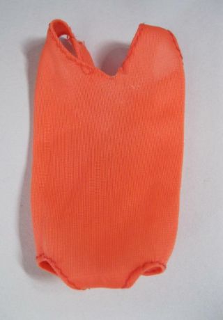 Vintage 1970s Barbie Doll Clothes - 1975 Orange Salmon Swimsuit Sweet 16 9537 Htf