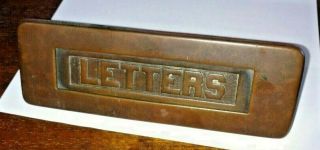 Antique Victorian Spring Loaded Brass Letter Slot For A Door
