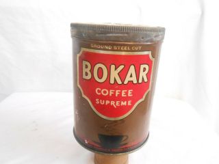 Antique 1920s Bokar Coffee Supreme Tin 1lb The Great Atlantic & Pacific Tea Co