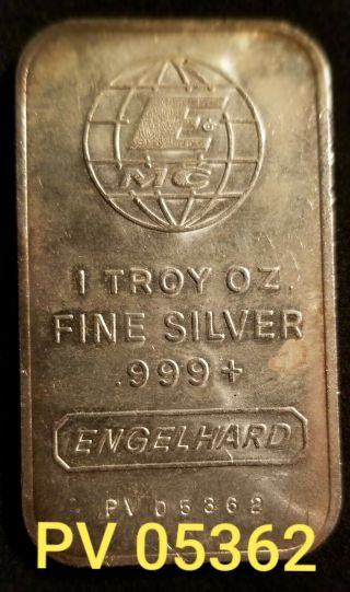 Engelhard,  Antique - Vintage - 1 Troy Oz.  999 Fine Silverbar - 1981 Series - Pv 05362