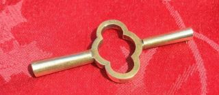 Vintage Double End Brass French Carriage Clock Key 3.  25mm And 2mm 2 3/8 Long