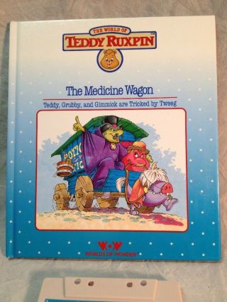 1985 - Teddy Ruxpin The Medicine Wagon Book And Cassette Tape Set VG 2