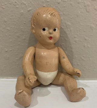 Vintage Composition Baby Doll Jointed Limbs 5 1/5” Molded
