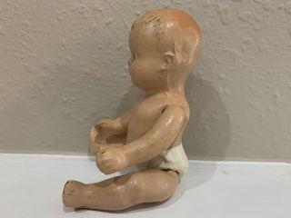Vintage Composition Baby Doll Jointed Limbs 5 1/5” Molded 2