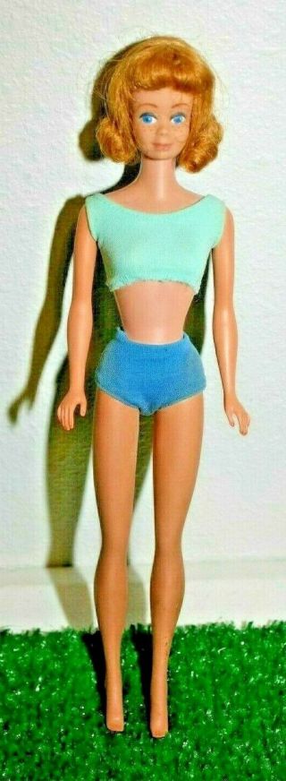 1962 Midge Straight Leg Freckle Face Barbie Doll Blonde 860