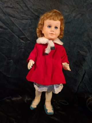 Vintage 1960 Chatty Cathy Doll Blue Eyes Red Hair Full Outfit Soft Face