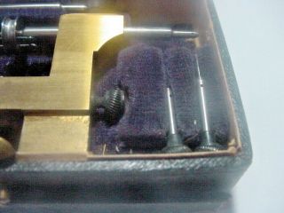 Antique 19th century Pivot Polisher velvet case marked C.  W.  Z IMPORTANT TOOL 2