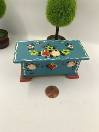 Dora Kuhn Vintage Dollhouse Miniature Hand Painted Hope Chest