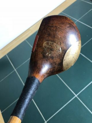 Antique Hickory Golf Club A Rare Cupines And Co Patented Driver Red Fibre Insert