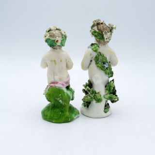 Two Antique English Derby Porcelain Figures of Putti Cupids 18th Century,  NR 3