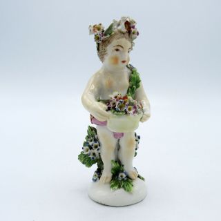 Two Antique English Derby Porcelain Figures of Putti Cupids 18th Century,  NR 6