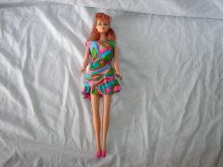 Vintage Mattel 1966 Japan On Rear Barbie Doll Francie Rooted Eyelashes Red Hair