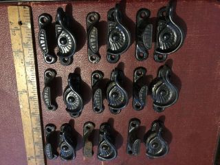 9 Cast Iron Antique Window Latch Ornate Victorian East Lake Hardware Sash Locks