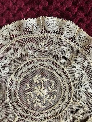Antique Handmade Normandy lace Fond de bonnet 7 3/4 