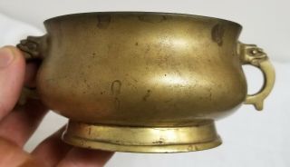 Antique Chinese Bronze Censer Incense Burner Xuande Reign Mark 525g 8