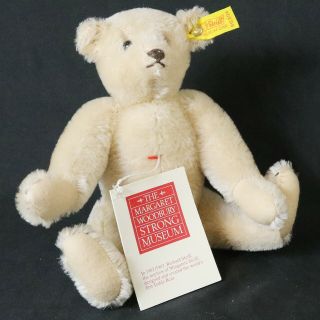 Vintage Steiff Margaret Woodbury Strong Museum Bear Tags Tan 9 " Button 0157/26
