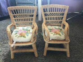 American Girl Doll Samantha’s Wicker Table And Chairs Set 2
