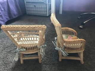American Girl Doll Samantha’s Wicker Table And Chairs Set 3