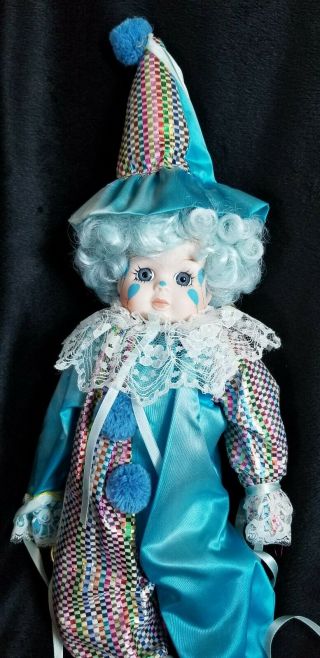 Vintage Brinns Clown 14 " Porcelain Doll