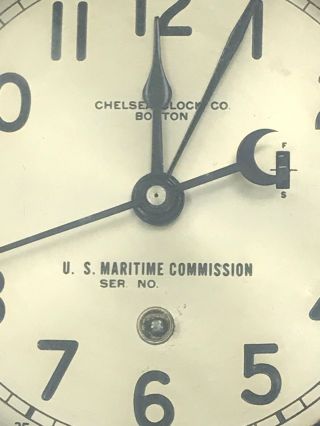 Chelsea Clock Co Boston U.  S.  Maritime Commission Clock In Order with Key 2
