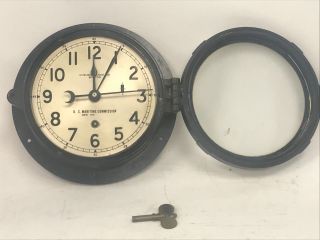 Chelsea Clock Co Boston U.  S.  Maritime Commission Clock In Order with Key 4