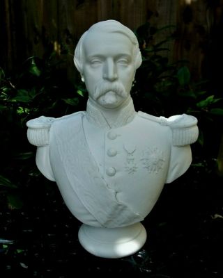 Antique 19thc Jean Gille Parian Bisque Bust Of French Emperor Napoleon Iii