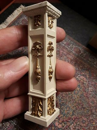 One Pedestal,  Handcrafted By Artist Jim Coates Dollhouse Miniature 1:12 Scale