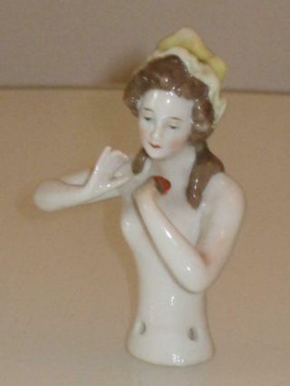 Stunning Antique Continental Porcelain Half Doll