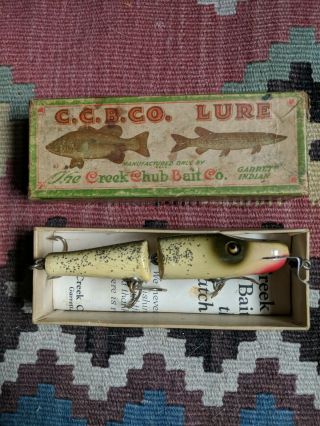 Vintage Creek Chub Bait Co.  Jointed Pikie Minnow Lure Silver Tackle Pike 2
