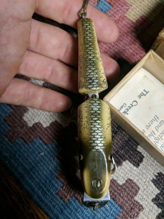 Vintage Creek Chub Bait Co.  Jointed Pikie Minnow Lure Silver Tackle Pike 3