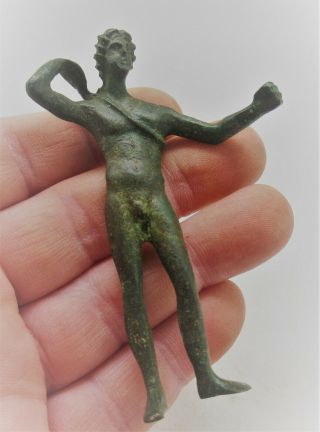 Scarce Circa 200 - 300ad Roman Era Bronze Statuette Of Archer Museum Quality