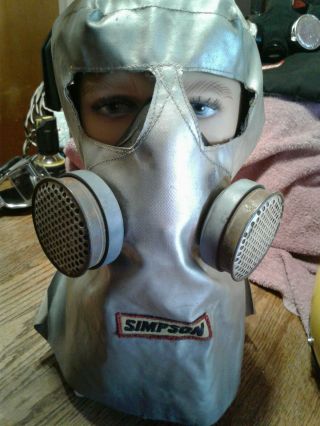 Vintage Drag Racing Fire Mask Simpson Late 60s