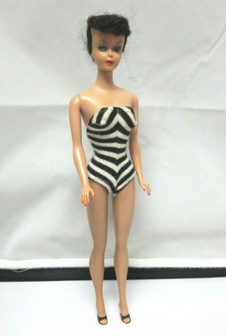 Vintage Early 1960s Mattel Barbie Ponytail Doll 5 in Outfit with Stand 6
