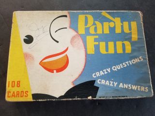 Antique - Vintage - 1935 - Whitman - Party - Fun - Card - Game - Complete - In - Box